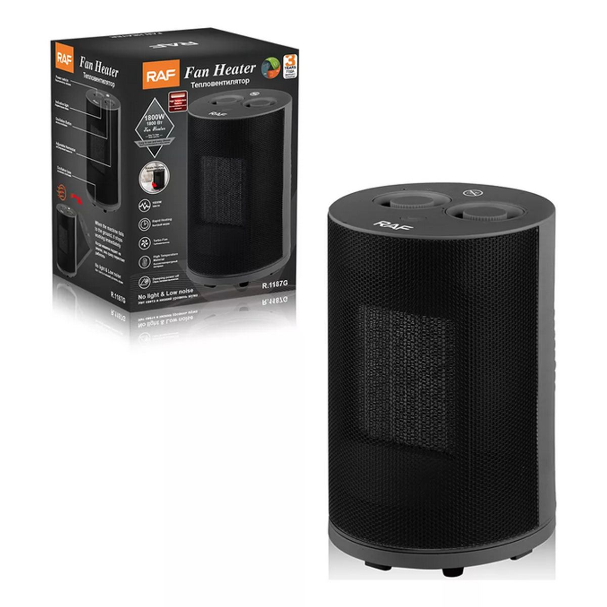 GENERICO - Calefactor Calentador Electrico Raf 1187b 1800w