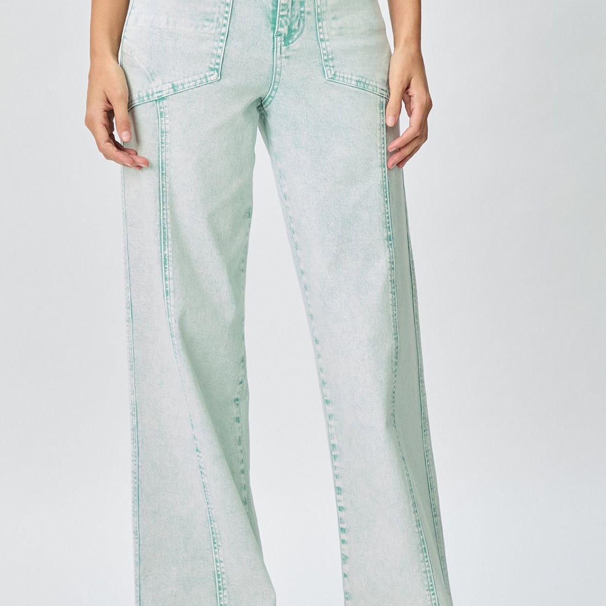 IO - Jeans Wide Verde Musgo Mujer Io