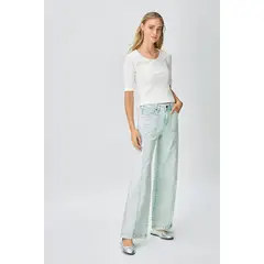 IO - Jeans Wide Verde Musgo Mujer
