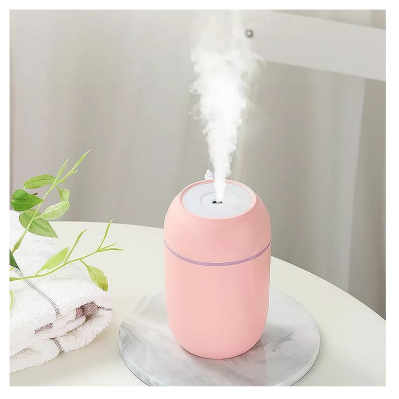 GENERICO - HUMIDIFICADOR MINI DOMESTICO USB 300ML ROSA