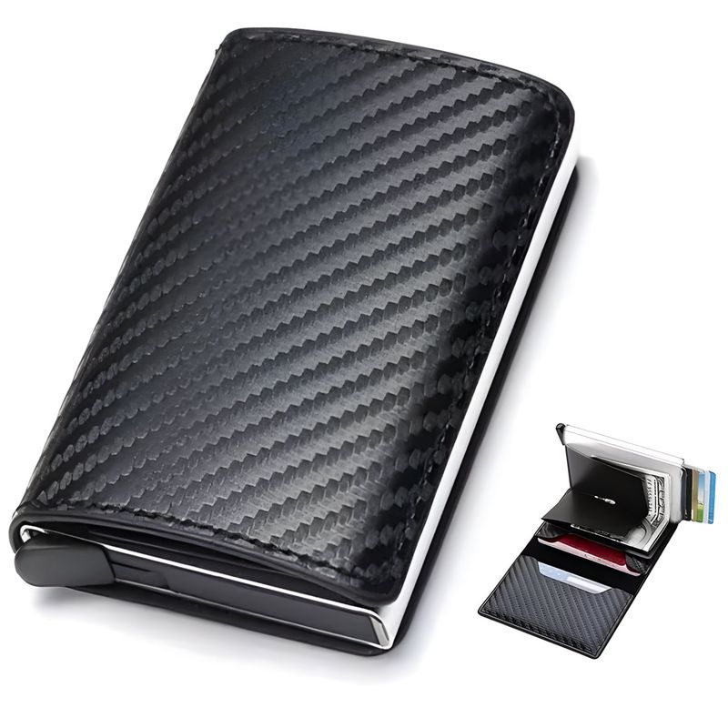 GENERICO - Billetera Para Hombre Protección RFID Tarjetero Automático