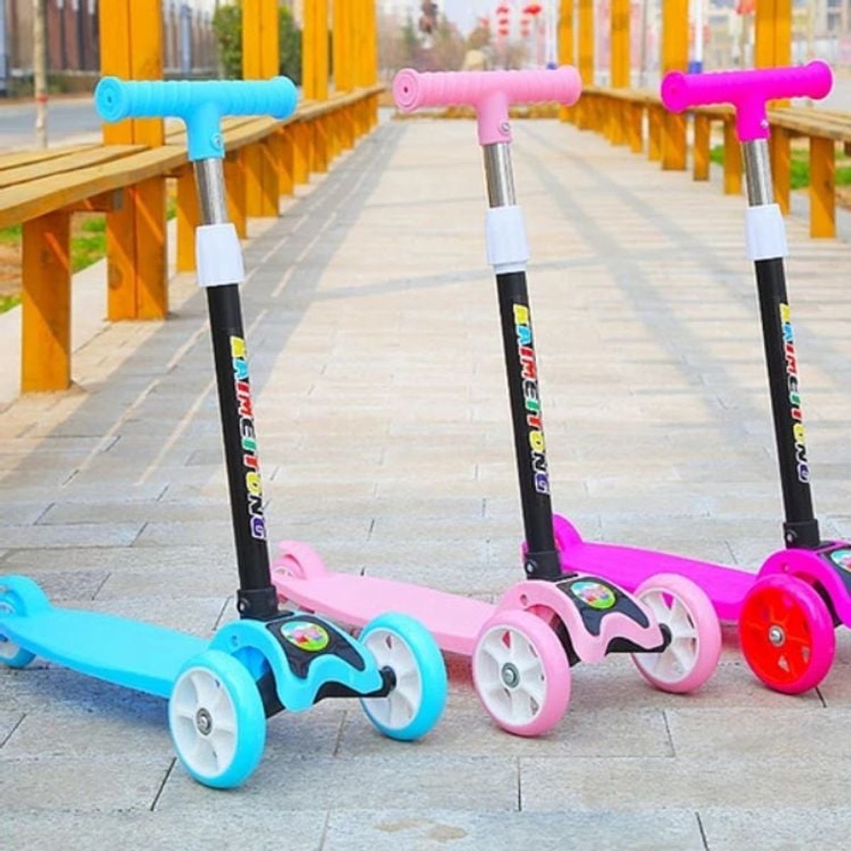 CRUSEC - Scooter Led Monopatin Triscooter Para Niños Rosa