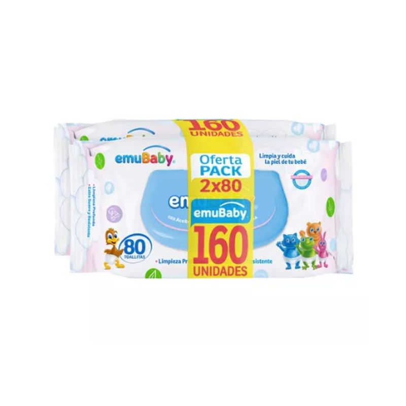 HUGGIES - Toallas Humedas Emubaby 80 Und Pack X 2