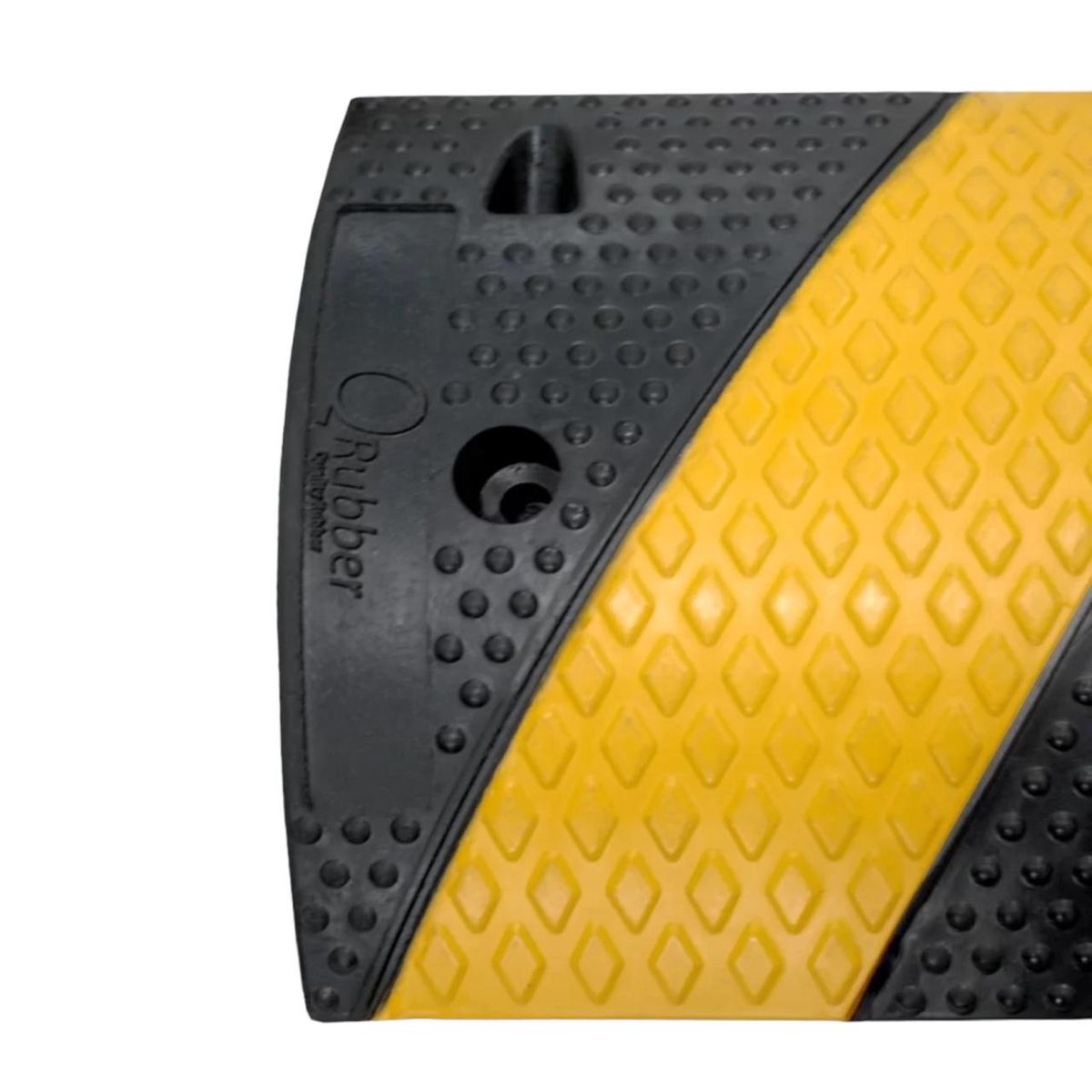 QRUBBER - Lomo de toro 90x30x5cm negro/amarillo 4 orificios QRubber