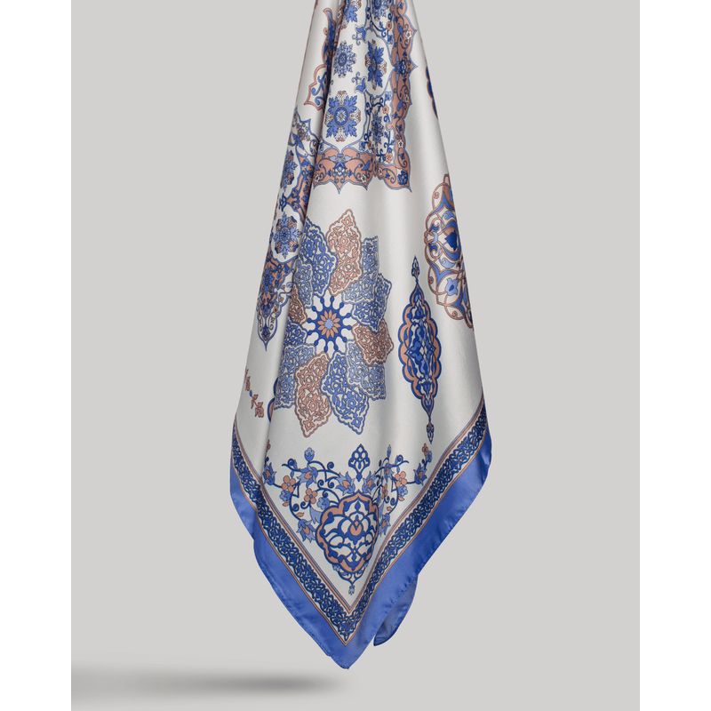 IPEK - Chal de Seda Turca  Mosaico blanco y violeta