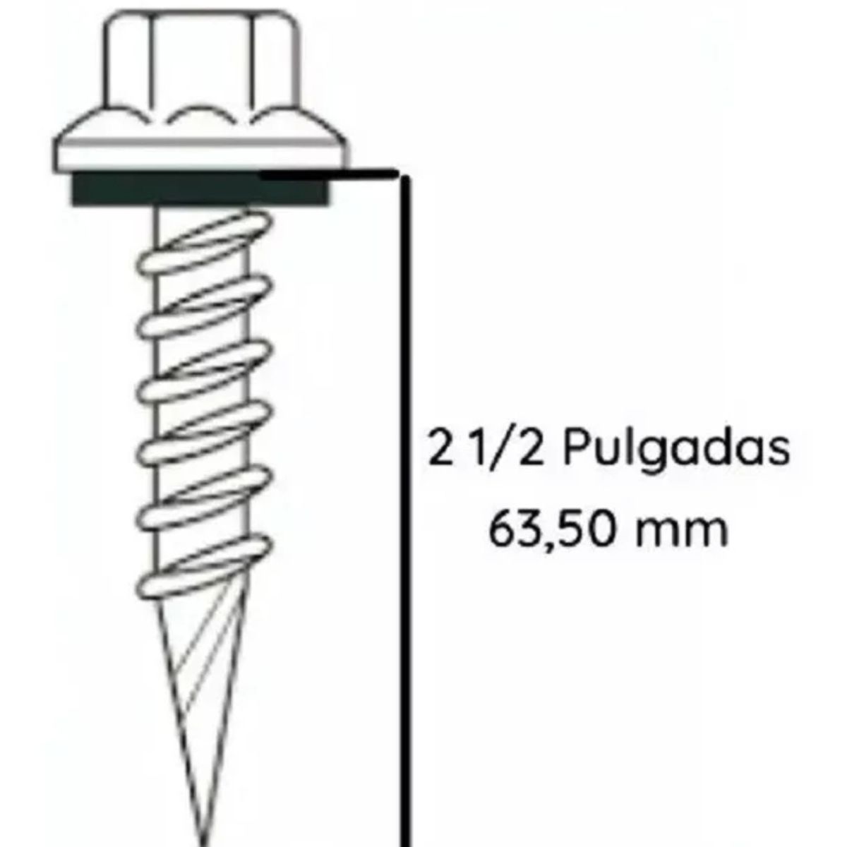 GENERICO - Tornillo Hex Autoperforante P Techo 10x2 1/2 500 Unds