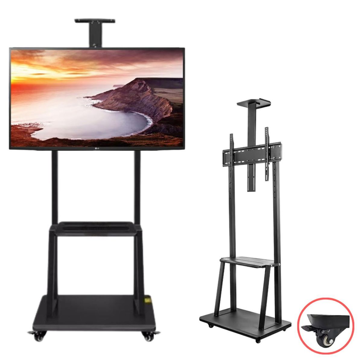 ACTUAL - Soporte Tv Movil Pedestal Rack Con Ruedas Para Tv 32 a 70 Pulgadas