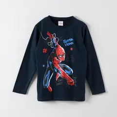 MARVEL - Polera Manga Larga Niño Spiderman #Superhero Azul