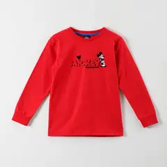DISNEY - Polera Manga Larga Niño Mickey #Currentmood Rojo
