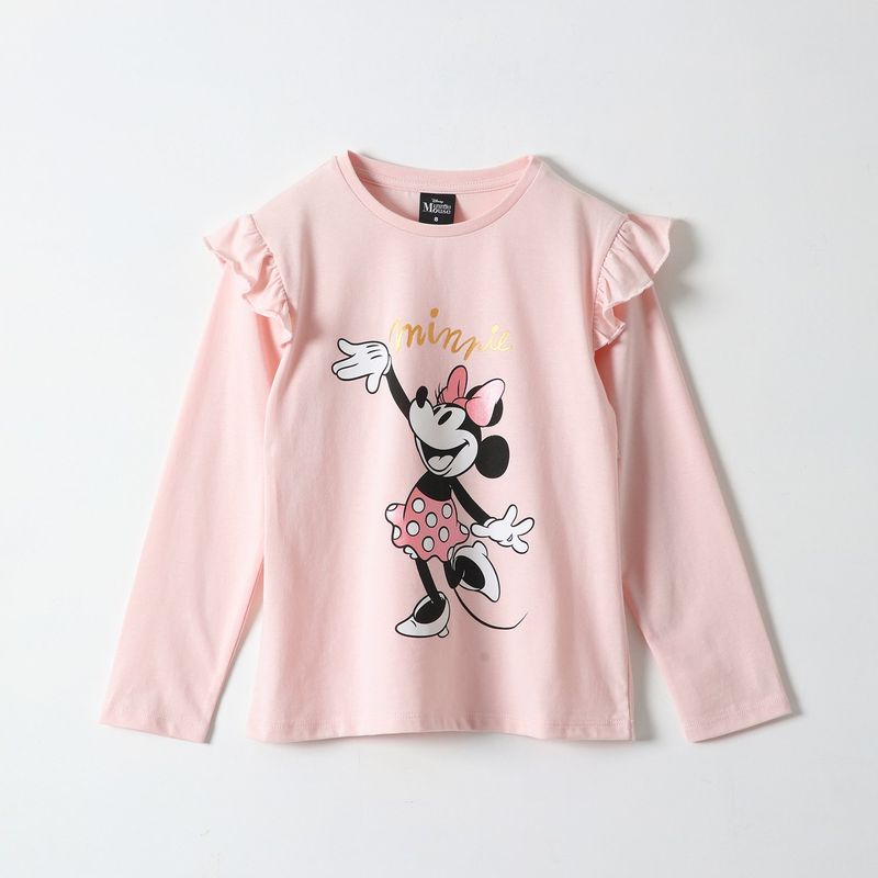 DISNEY - Polera Manga Larga Niña Minnie Cozy Rosado Disney