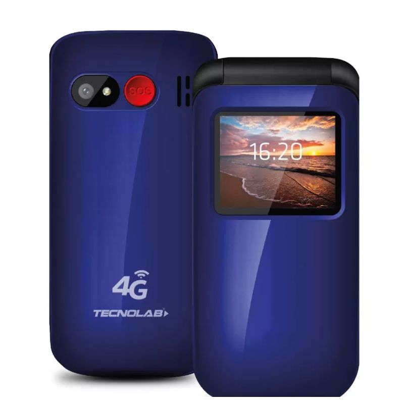 TECNOLAB - Teléfono Senior Tecnolab 4g Adulto Mayor Almej Azul Tl456bl