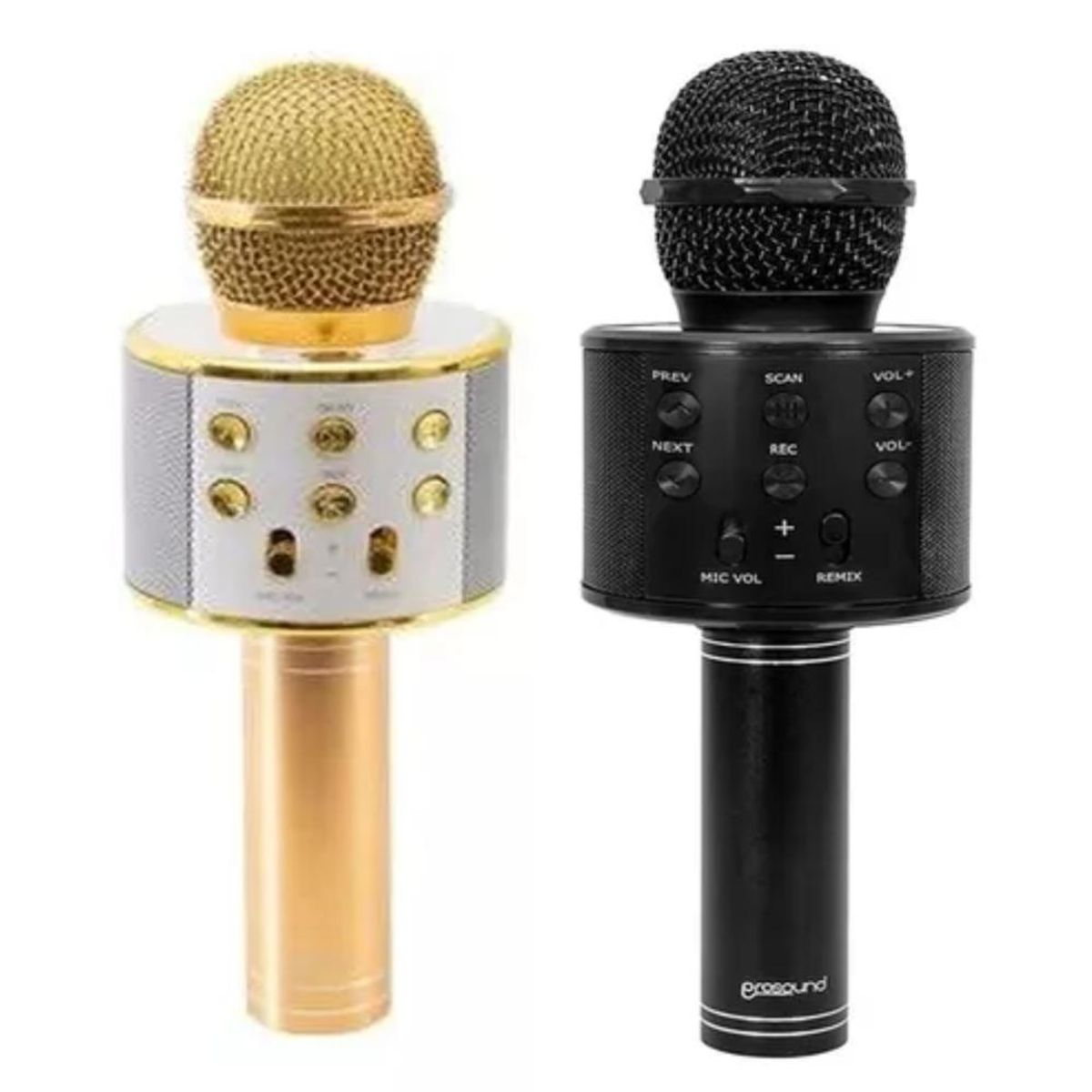 PHILCO - Kit 2 Micrófonos Philco Con Parlante Bluetooth Inalámbrico Color Negro y Dorado