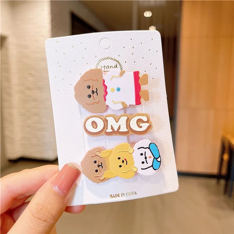 GENERICO - Set de pinches para el cabello de niñas diseño perritos