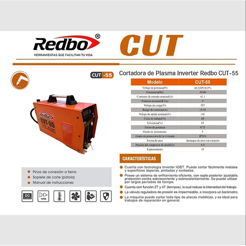 REDBO - Cortadora de Plasma Inverter REDBO CUT-55