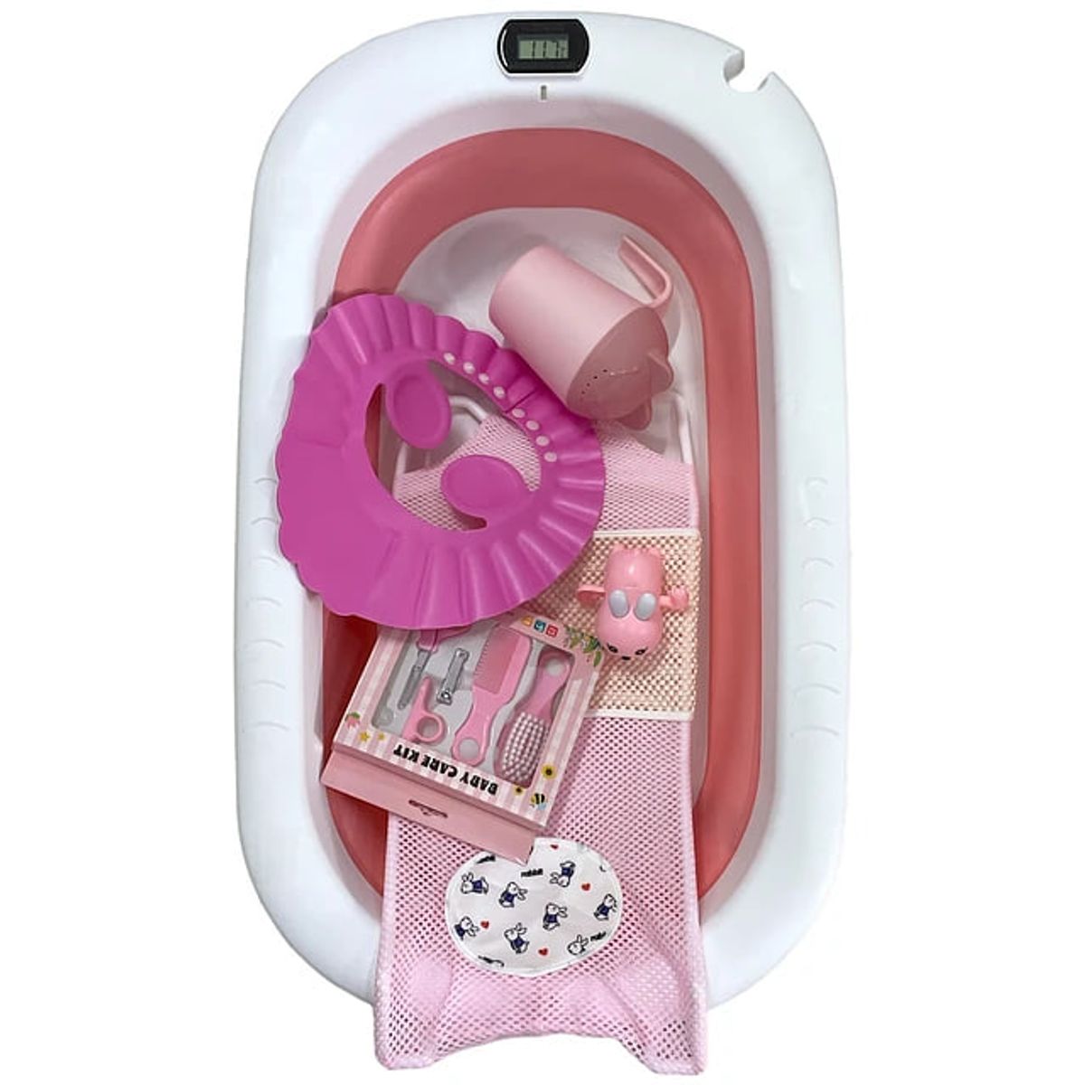 GENERICO - Bañera Plegable con termómetro y accesorios