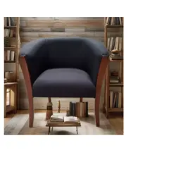 DULCES SUEÑOS - Poltrona Roma Tela Lino Negro Sitial Silla