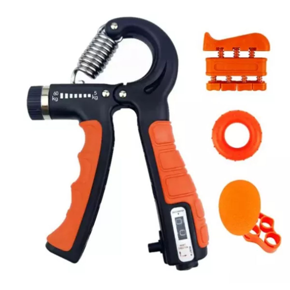GENERICO - Set 5 Hand Grip Resistencia Ejercicio Mano Muñeca NARANJA