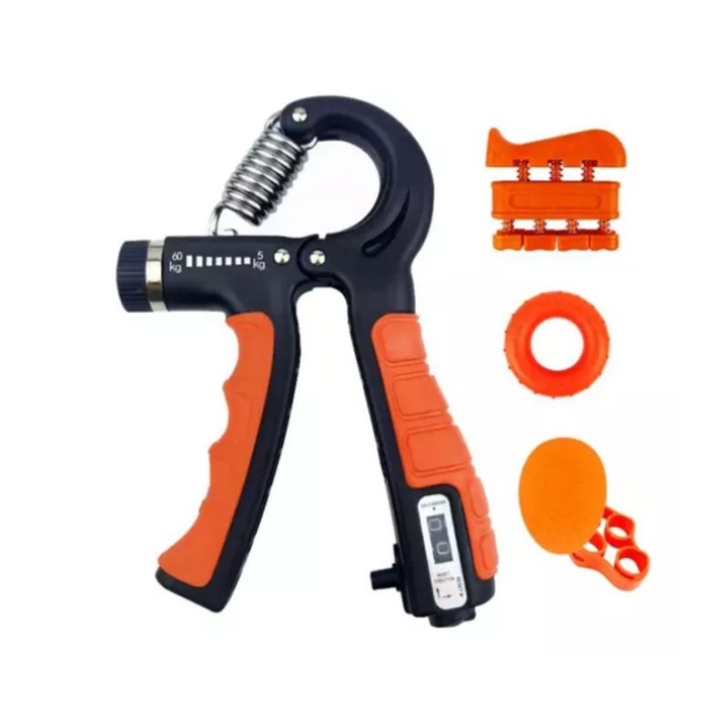 GENERICO - Set 5 Hand Grip Resistencia Ejercicio Mano Muñeca NARANJA