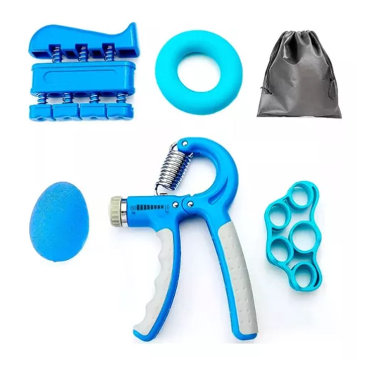 GENERICO - Set 5 Hand Grip Resistencia Ejercicio Mano Muñeca AZUL