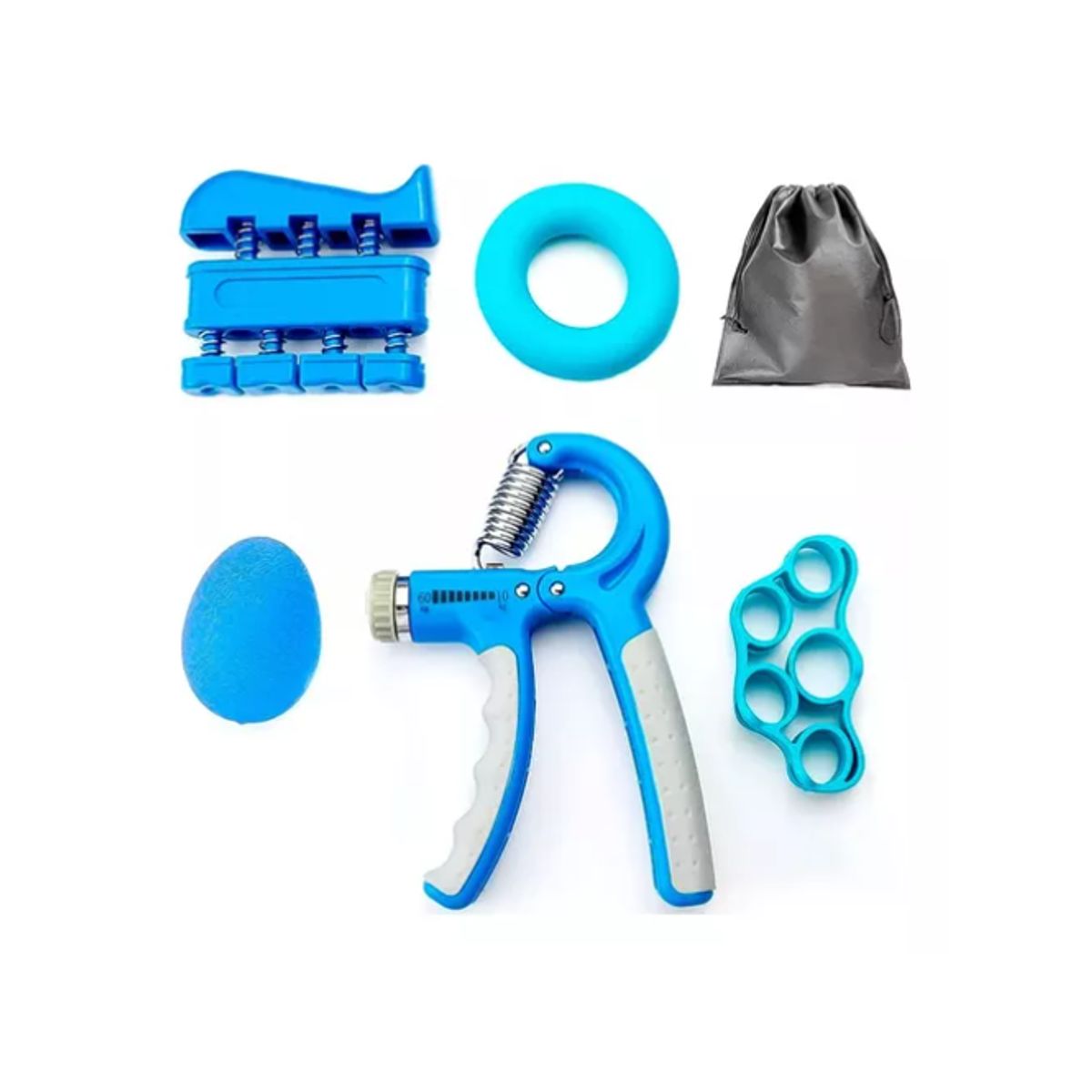 GENERICO - Set 5 Hand Grip Resistencia Ejercicio Mano Muñeca AZUL