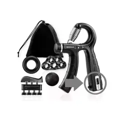 GENERICO - Set 5 Hand Grip Resistencia Ejercicio Mano Muñeca NEGRO