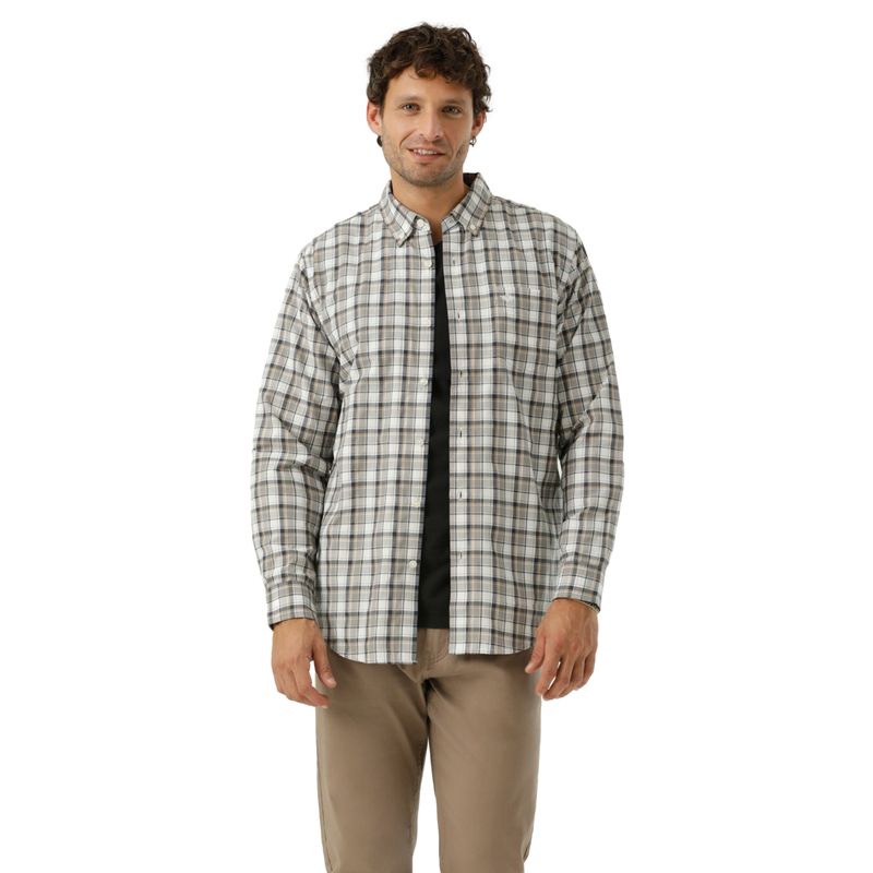 DOCKERS - Camisa Hombre Woven Refine Classic Fit Blanco Cuadro Dockers