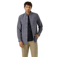 DOCKERS - Camisa Hombre Woven Refine Classic Fit Azul Cuadros