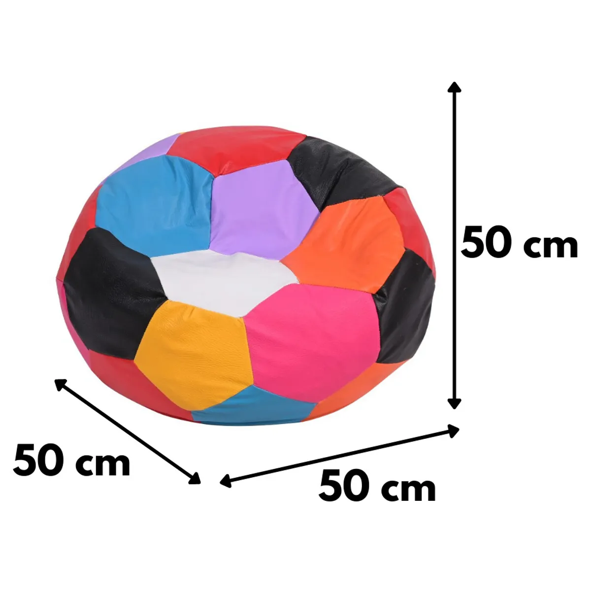 GENERICO - Pouf Pera Infantil Multicolor Eco Cuero 50x50x50 cm Máxima Design
