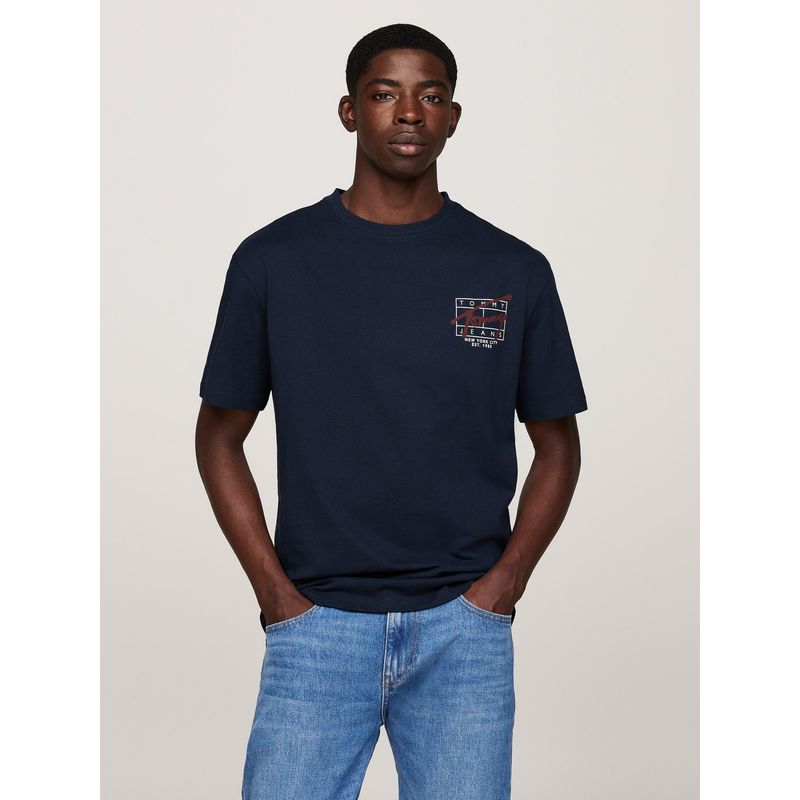 TOMMY HILFIGER - Polera Estilo Grafiti Regular Fit Azul Tommy Hilfiger
