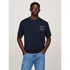 TOMMY HILFIGER - Polera Estilo Grafiti Regular Fit Azul