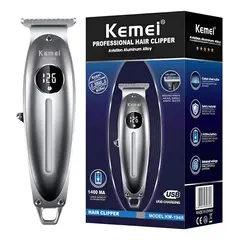 KEMEI - Maquina Corta Pelo Patillera Trimmer 1948 Inalambrica Pantalla Lcd