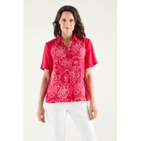 Blusa Manga Corta Fucsia Mujer Magriffe