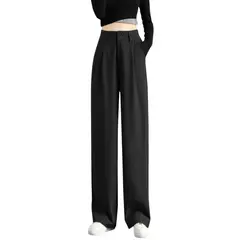 EVERSO - Pask6 Pantalones de pierna ancha para mujer pantalones de vestir de cintura alta informales para trabajo negocios pantalones fluidos oficina