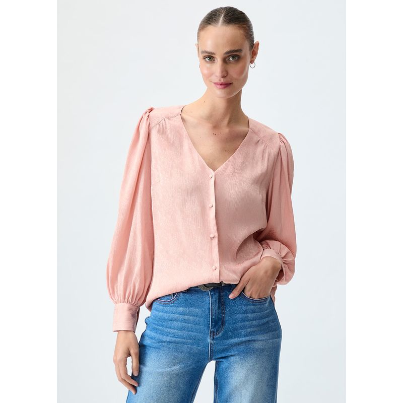 IO - Blusa Manga Larga Rosado Mujer Io