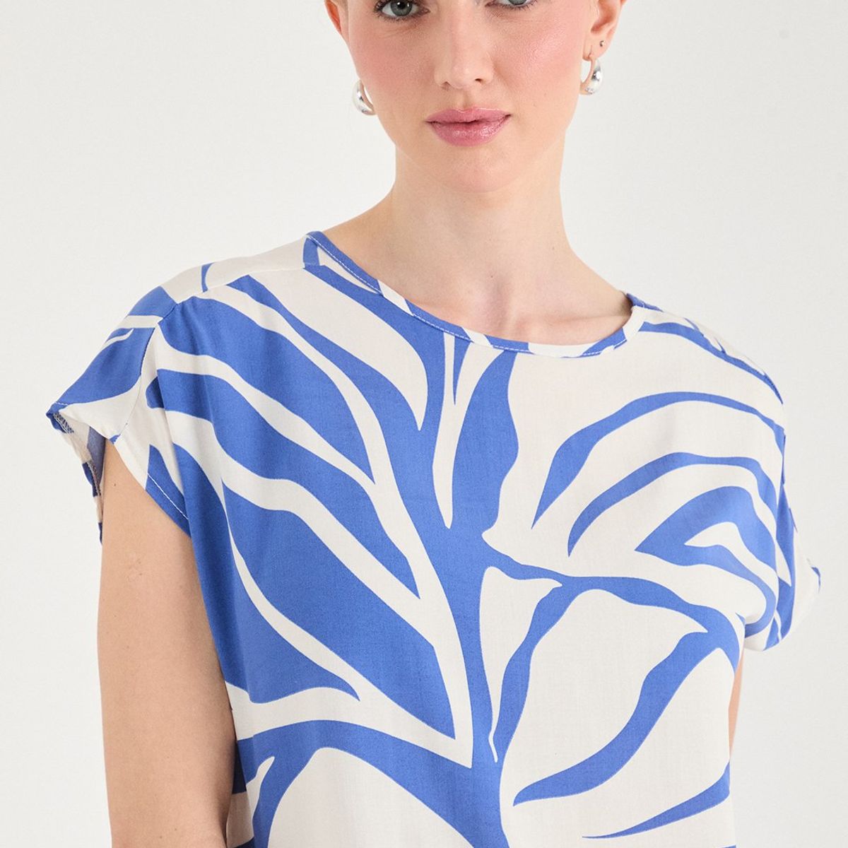 ASH - Blusa Manga Corta Azul Marino Mujer Ash