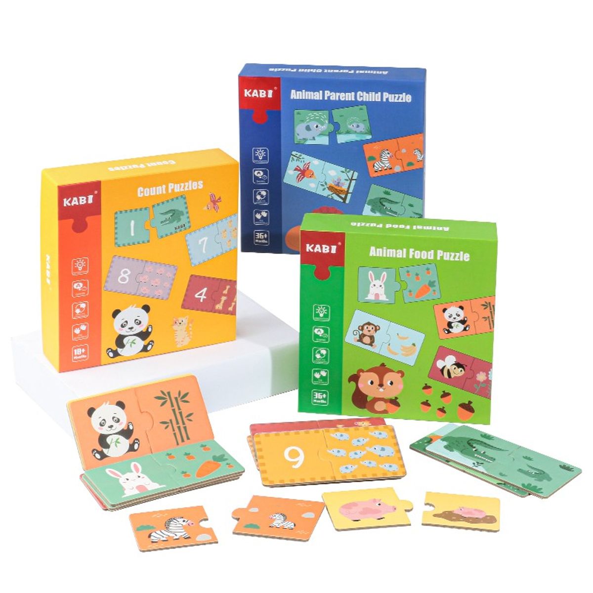 JUGUETON - Juego Didáctico Puzzles Asociaciones 3 Cajas Montessori