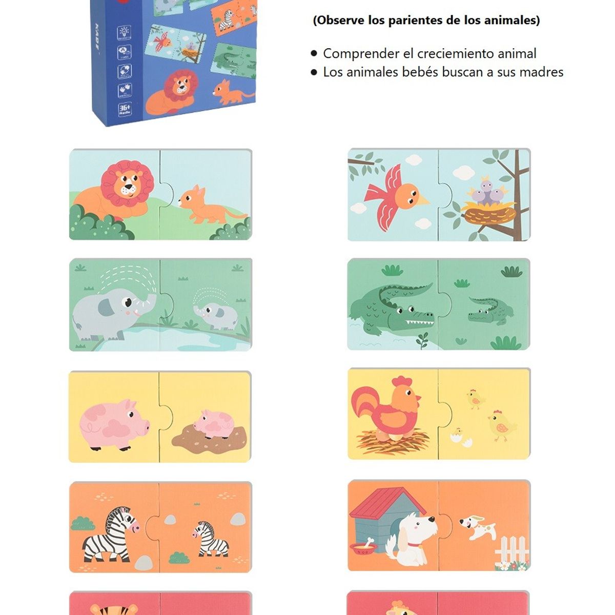 JUGUETON - Juego Didáctico Puzzles Asociaciones 3 Cajas Montessori