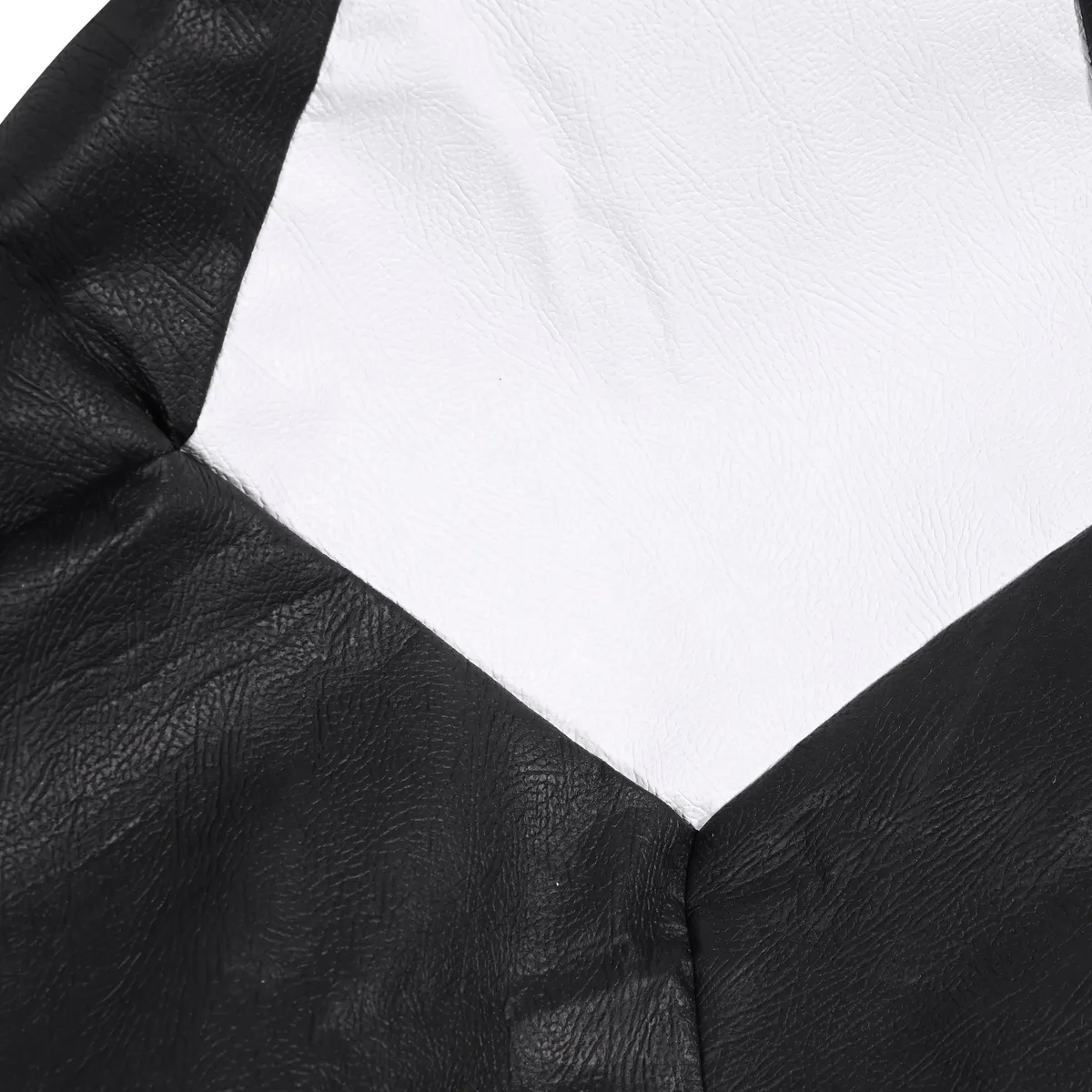 GENERICO - Pouf Pera Futbol Negro Blanco Eco Cuero 120x120x120 cm Máxima Design