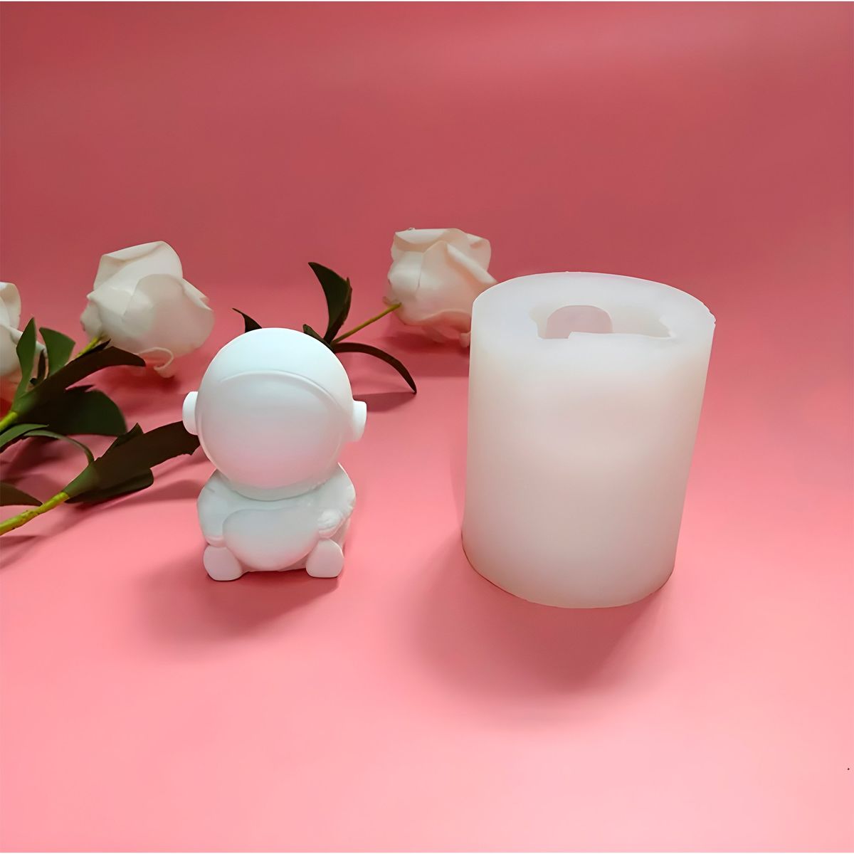 GENERICO - Molde De Silicona Para Vela Jabón Astronauta Y Corazón