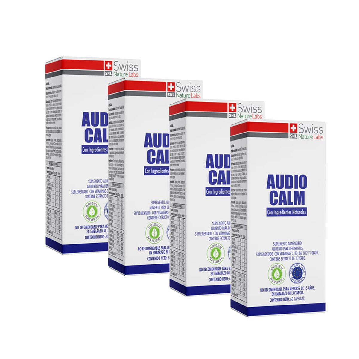 AUDIO CALM - Pack 4 Audio Calm Salud Auditiva 240 Capsulas