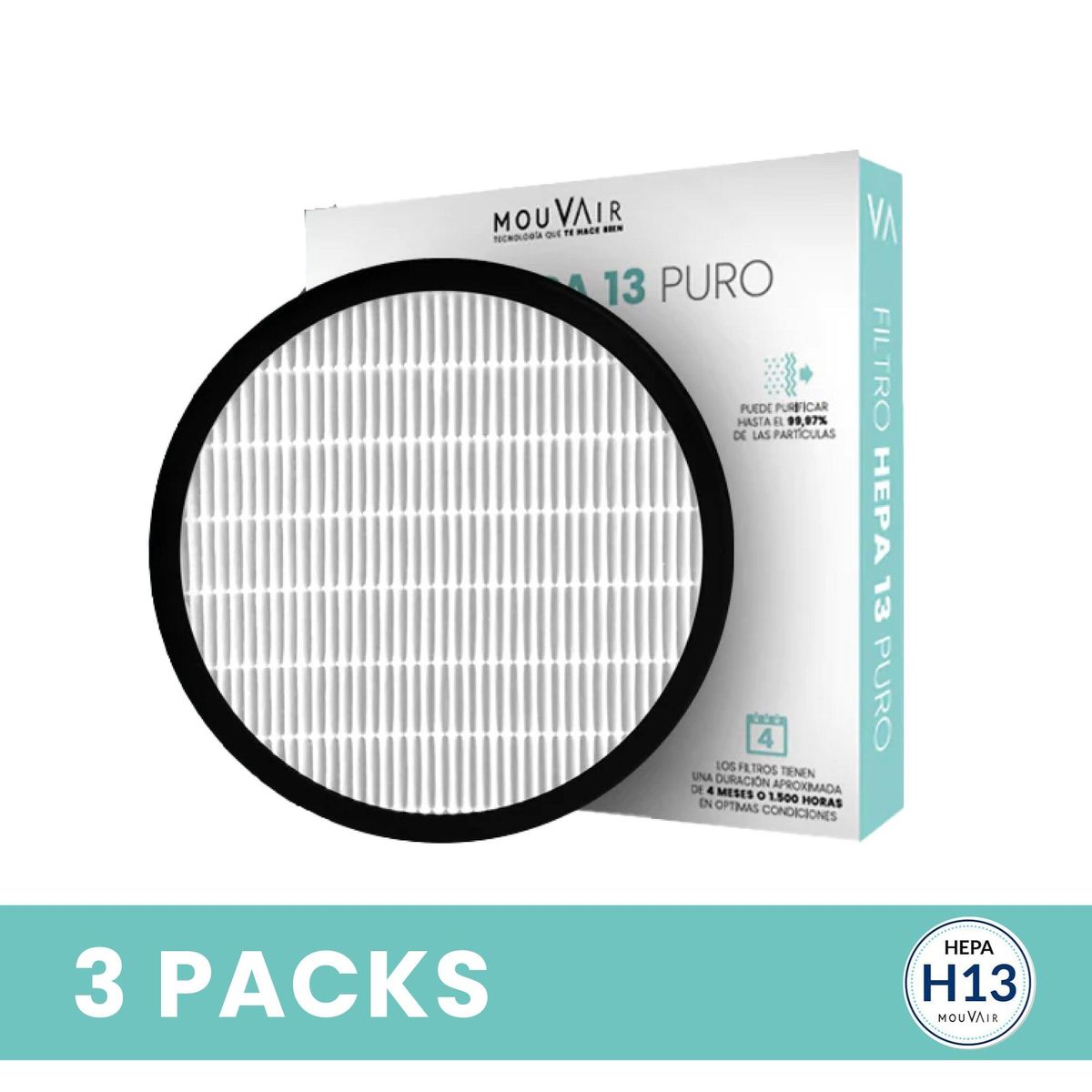 MOUVAIR - Pack Filtros de Reemplazo Om - Hepa H13