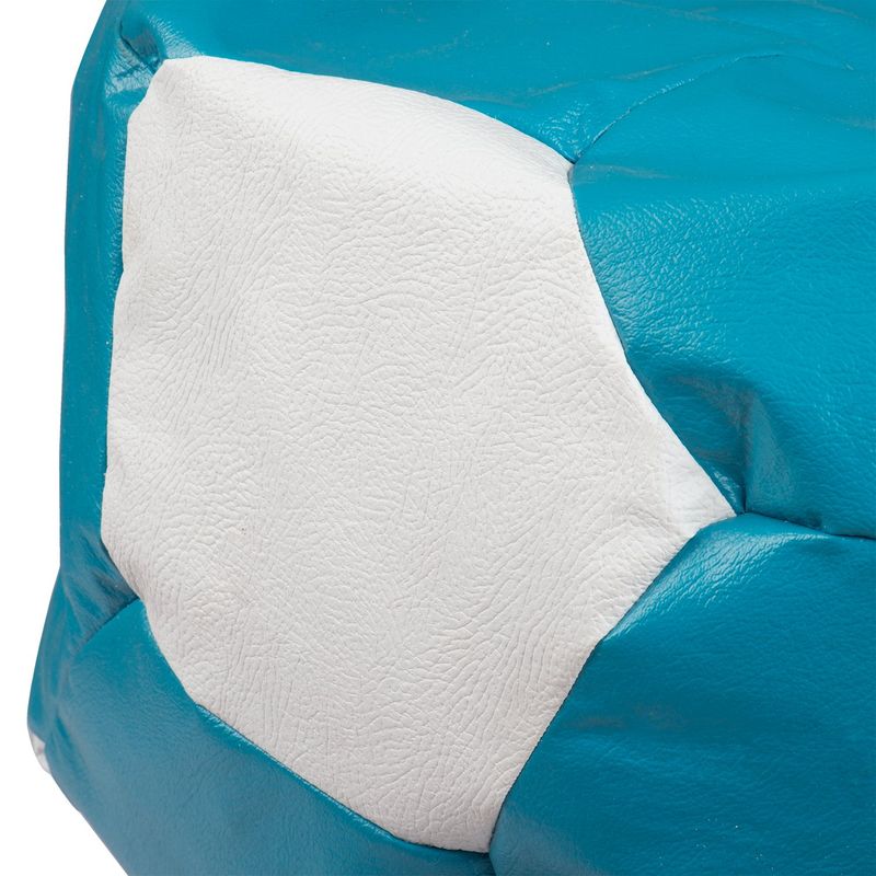 GENERICO - Pouf Pera Futbol Celeste Blanco Eco Cuero120x120x120 cm Máxima Design