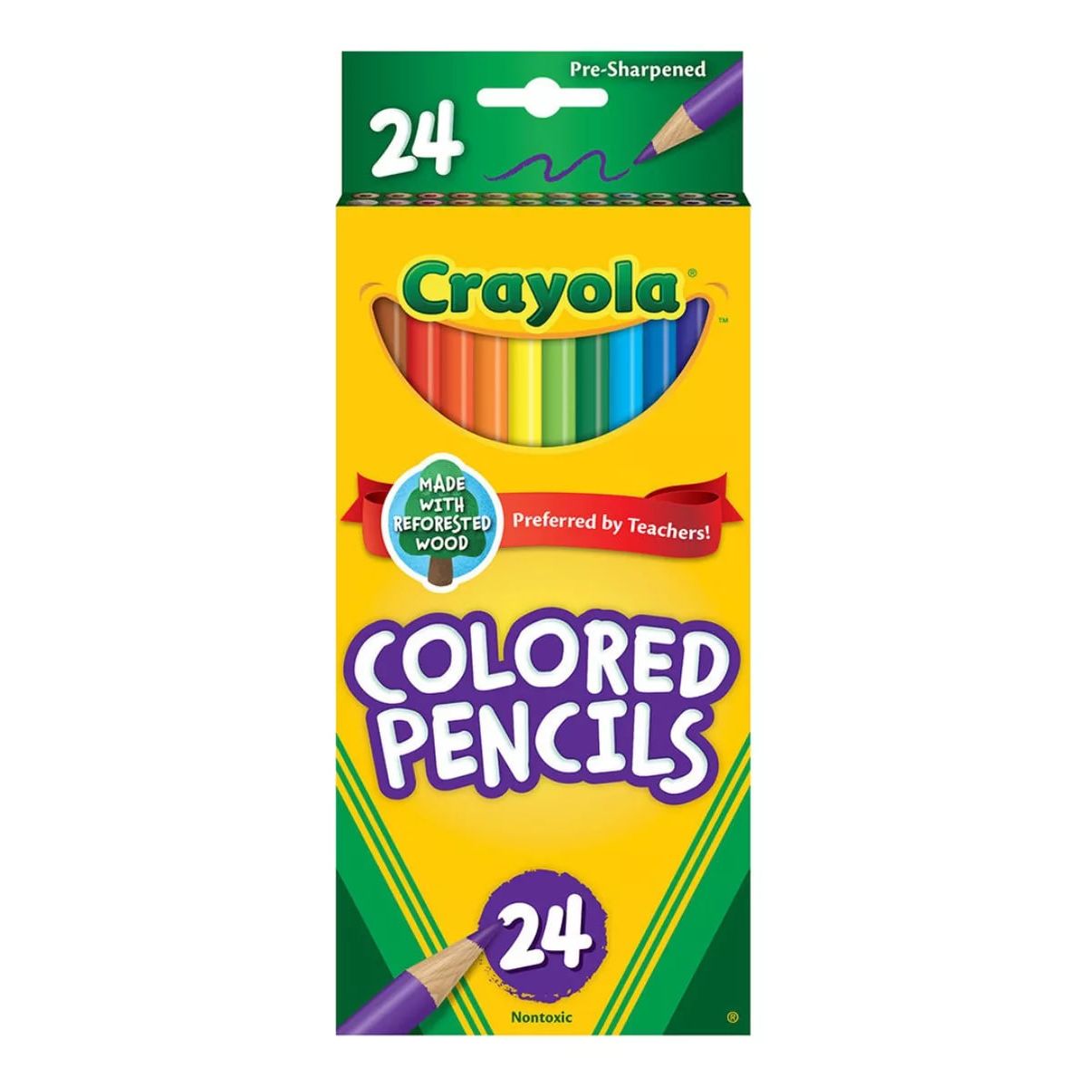 CRAYOLA - Lápices De Colores Largos Crayola 24 Colores No Tóxico