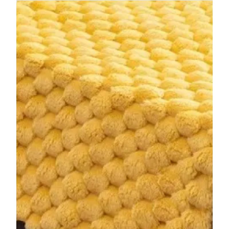 GENERICO - Piecera plush peludita 2 plazas o king 70x190 cm color amarillo