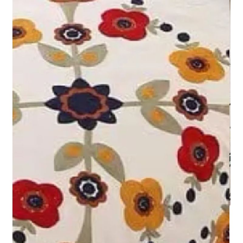 GENERICO - Piecera bordada para cama sin fundas de cojín diseño 10 color crema