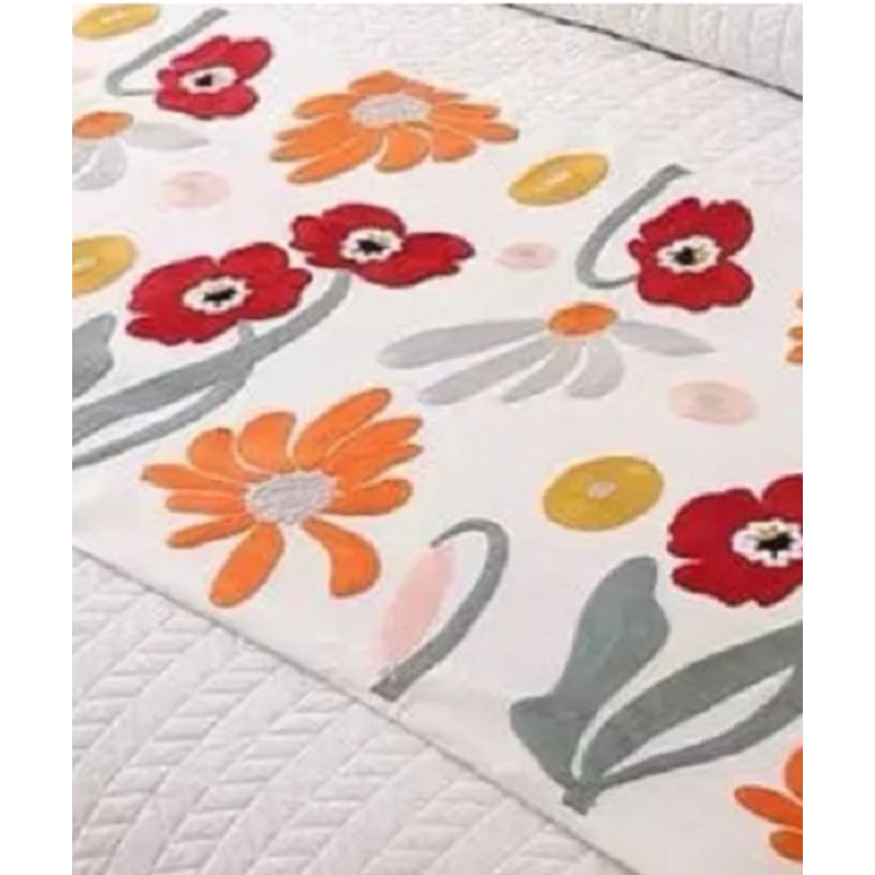 GENERICO - Piecera bordada para cama sin fundas de cojín diseño 4 color crema