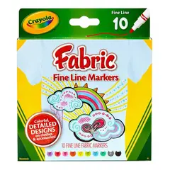 CRAYOLA - Marcadores Para Tela Fibra X 10 Colores Trazo Fino