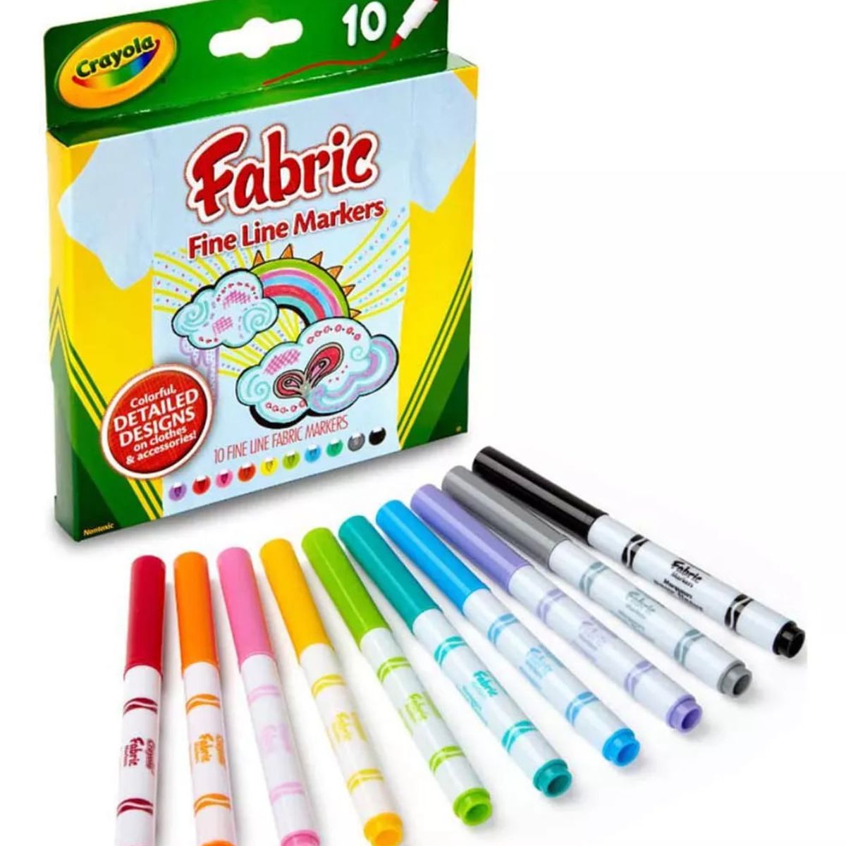 CRAYOLA - Marcadores Para Tela Crayola Fibra X 10 Colores Trazo Fino