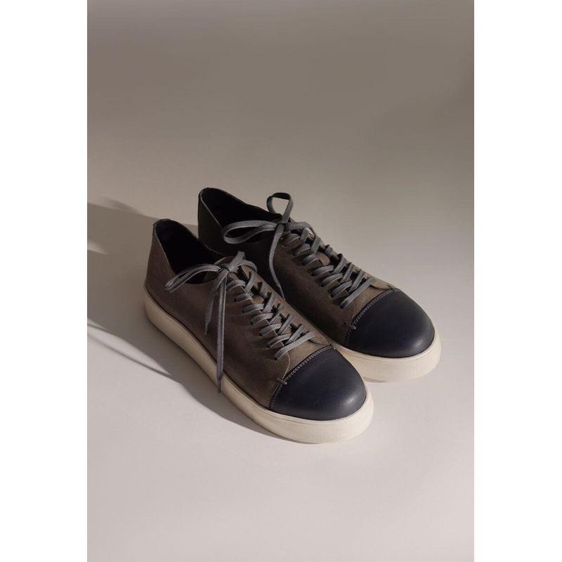 GIANI DAFIRENZE - Zapatilla Hombre De Cuero Toro C1 Gris Azul
