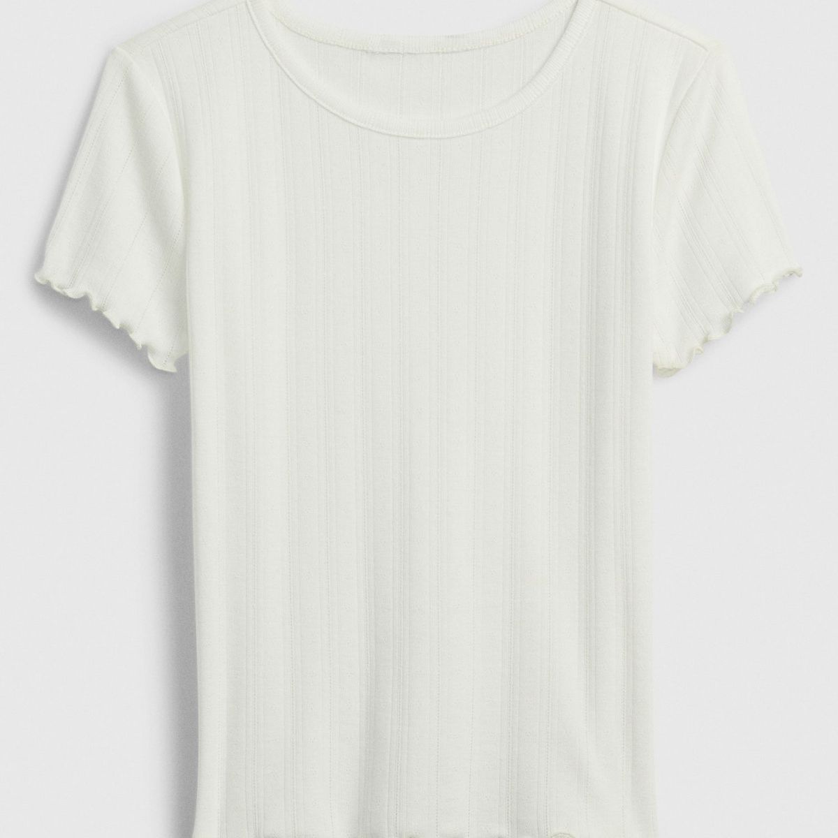 GAP - Polera Niña Pointelle V25 Manga Corta Blanco Gap